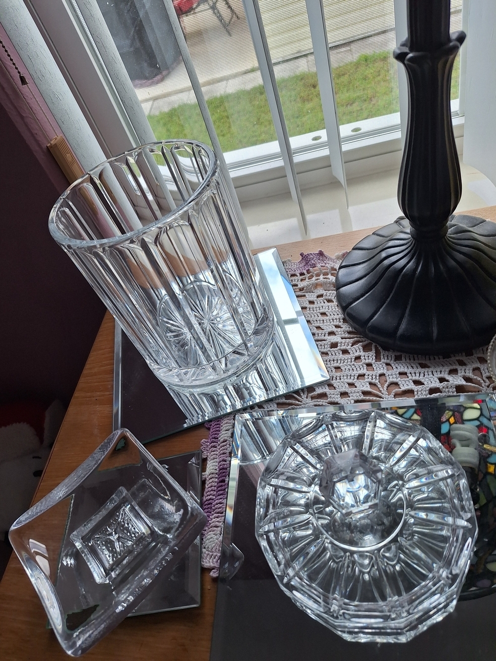 Crystal Bisquit Jar  W/Lid - Picture 10 of 12